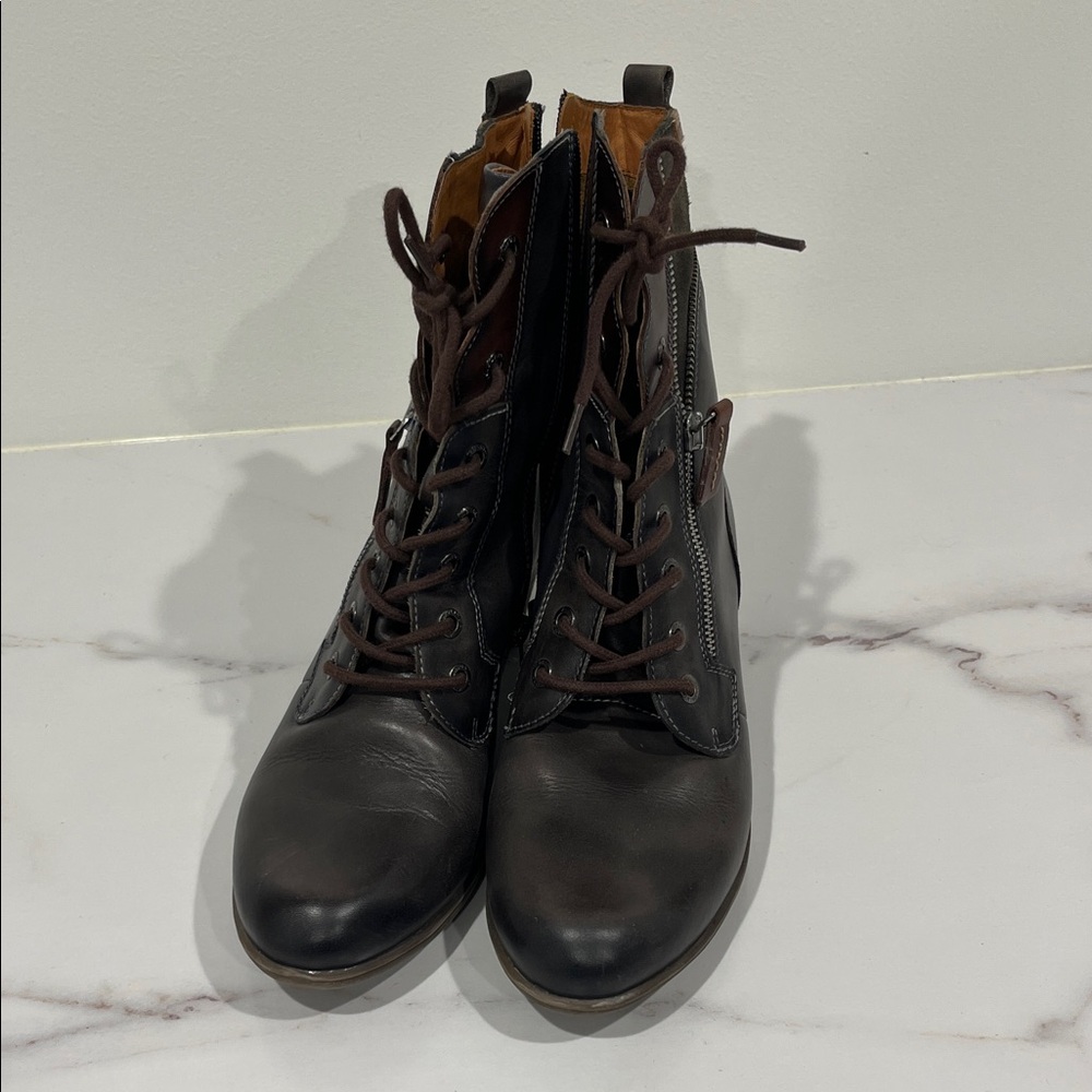 PIKOLINOS Dark Gray and Brown Ankle Boots